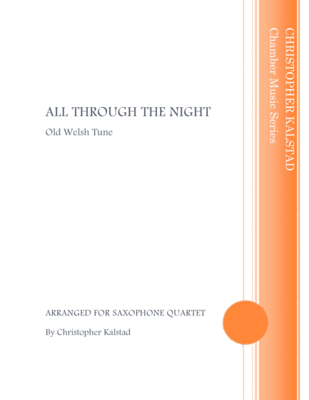 Free Sheet Music All Through The Night Saxophone Quartet