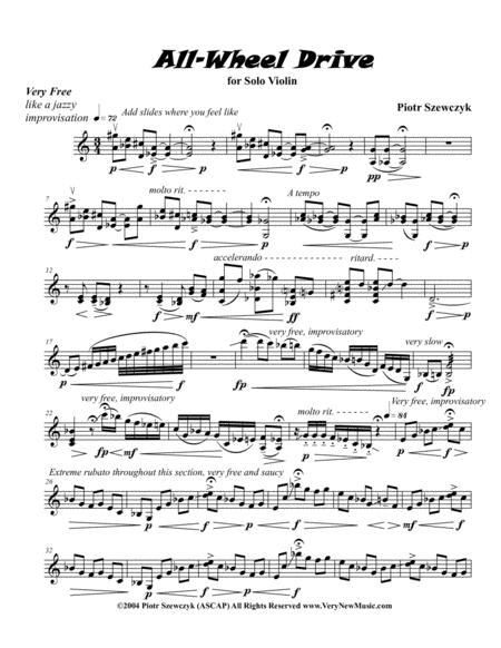 All Wheel Drive For Solo Violin Sheet Music