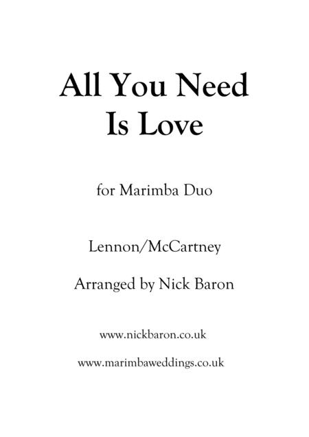 All You Need Is Love For Marimba Duo Sheet Music