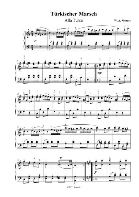 Free Sheet Music Alla Turca