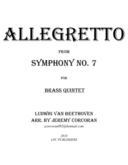 Free Sheet Music Allegretto From Symphony No 7 For Brass Quintet