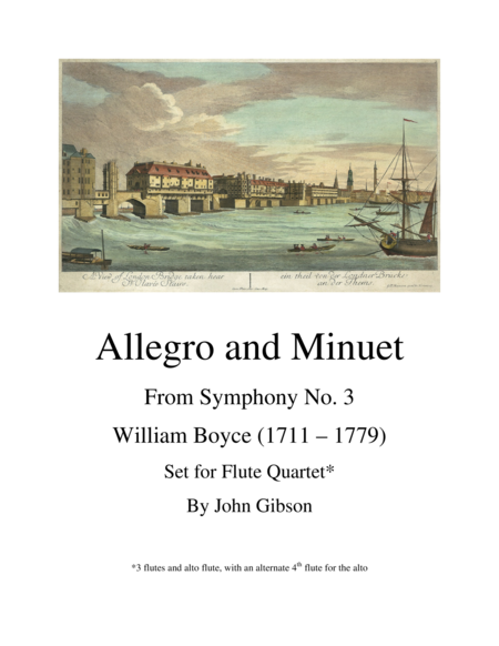 Free Sheet Music Allegro And Minuet For Flute Quartet