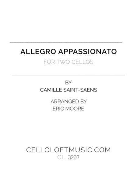 Free Sheet Music Allegro Appassionato For Two Cellos