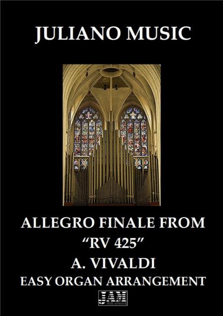 Allegro Finale From Rv 425 Easy Organ A Vivaldi Sheet Music