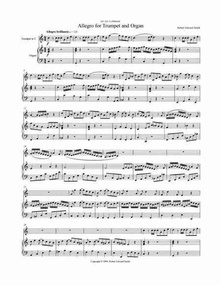 Allegro For C Trumpet And Organ Sheet Music