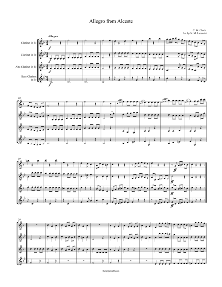 Free Sheet Music Allegro From Alceste