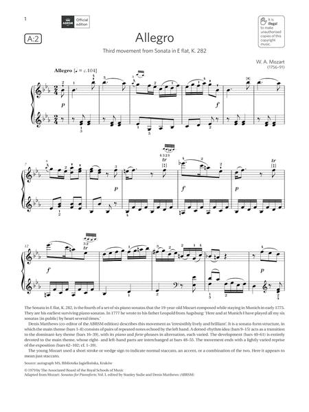 Allegro Grade 6 List A2 From The Abrsm Piano Syllabus 2021 2022 Sheet Music