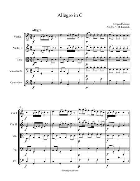 Allegro In C Sheet Music