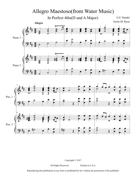 Allegro Maestoso From Water Music Sheet Music