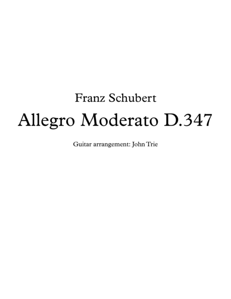 Free Sheet Music Allegro Moderato D 347