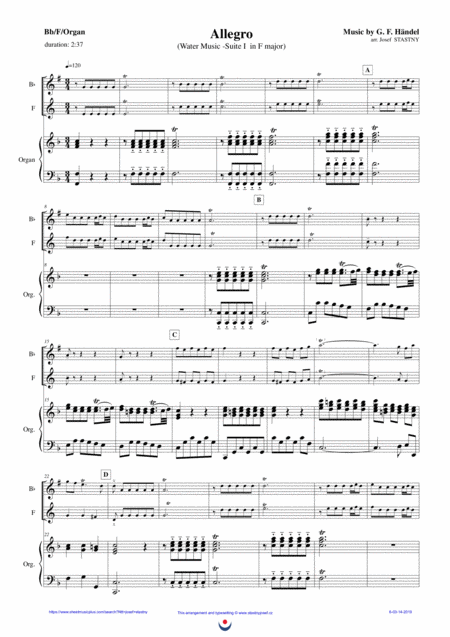 Free Sheet Music Allegro Water Music