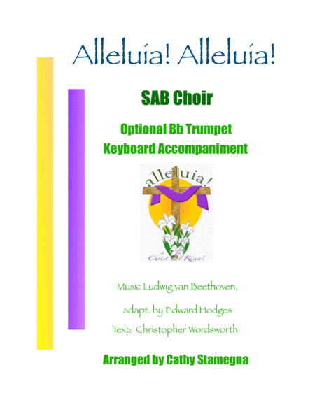 Free Sheet Music Alleluia Alleluia Melody Is Ode To Joy Sab Optional Trumpet Keyboard Accompaniment