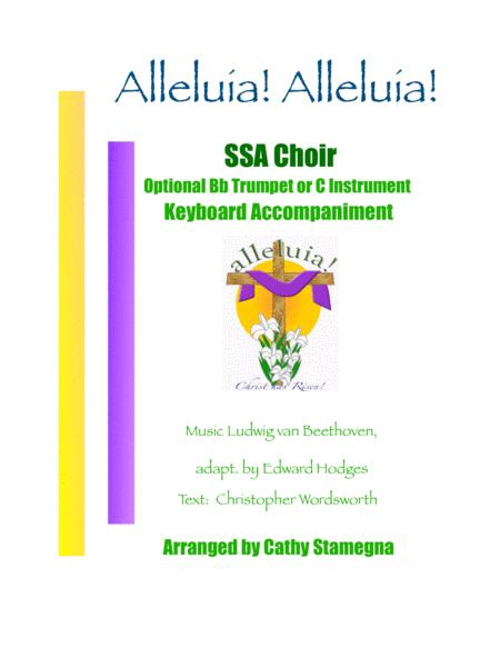 Free Sheet Music Alleluia Alleluia Melody Is Ode To Joy Ssa Choir Optional Bb Trumpet Or C Instrument Keyboard Acc
