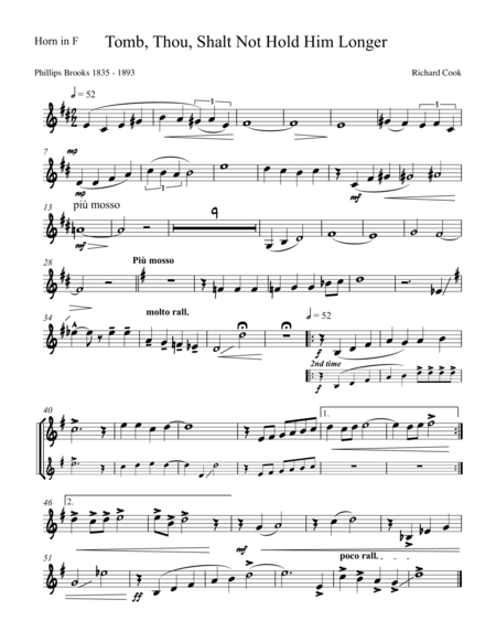 Free Sheet Music Alleluia Easter Choral Fanfare French Horn Part