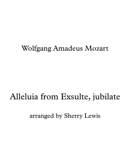 Alleluia From Exsulte Jubilate K 165 String Quartet For String Quartet Sheet Music