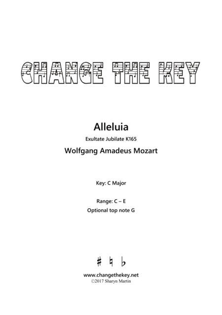 Alleluia From Exultate Jubilate C Major Sheet Music