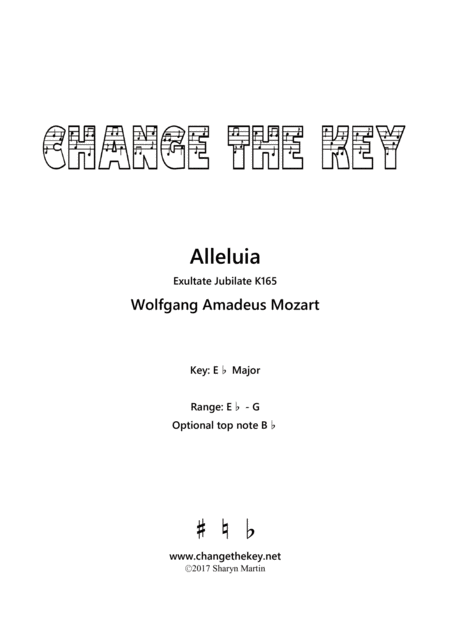 Free Sheet Music Alleluia From Exultate Jubilate Eb Major