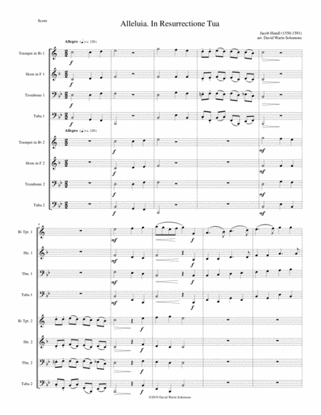 Alleluia In Resurrectione Tua Arranged For Brass Octet Sheet Music