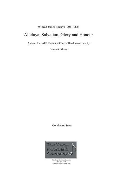 Alleluyah Salvation Glory And Honour Sheet Music