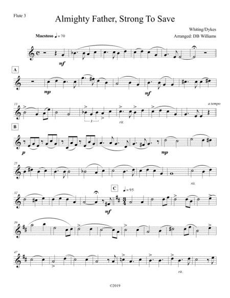 Almighty Father Strong To Save Flute 3 Sheet Music