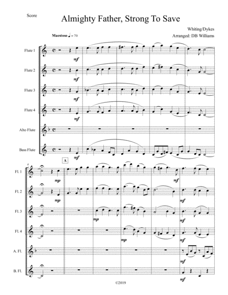 Almighty Father Strong To Save Flute Choir Sheet Music