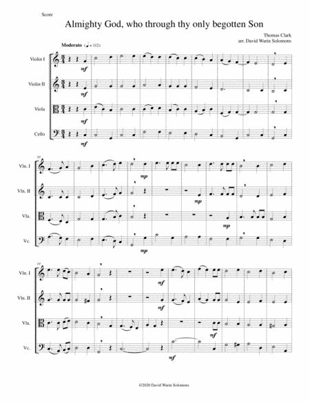 Almighty God Who Through Thy Only Begotten Son Easter Motet For String Quartet Sheet Music