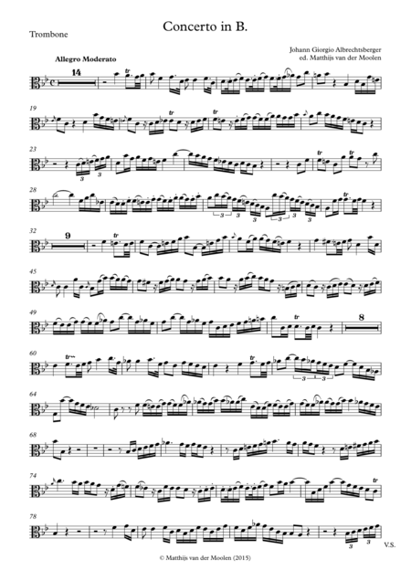 Alto Trombone Concerto In B Solo Part Only Sheet Music