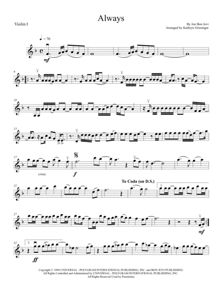 Always String Quartet Sheet Music