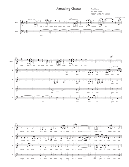 Free Sheet Music Amazing Grace A Cappella Academy