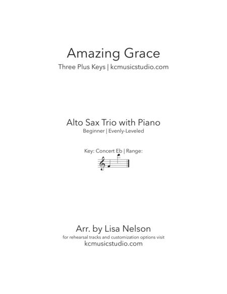 Amazing Grace Alto Sax Trio With Piano Accompaniment Sheet Music