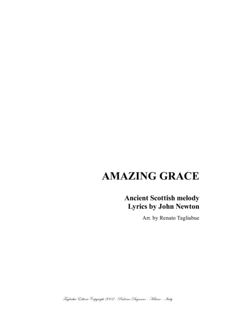 Amazing Grace Arr For Solo And Choir Sheet Music