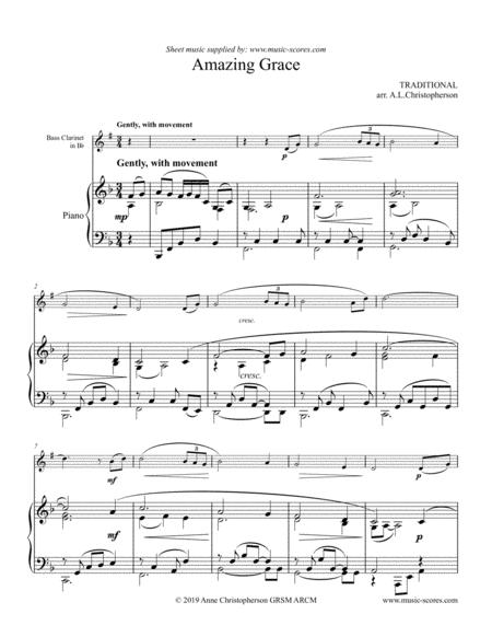 Amazing Grace Bass Clarinet And Piano Sheet Music