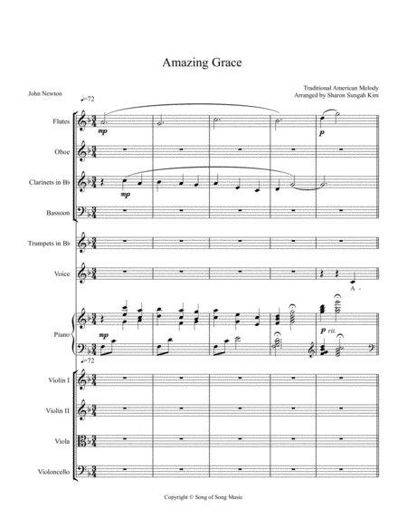 Free Sheet Music Amazing Grace Chamber Orchestra