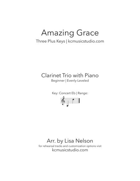 Amazing Grace Clarinet Trio With Piano Accompaniment Sheet Music