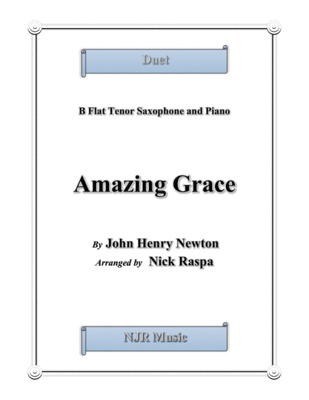 Free Sheet Music Amazing Grace Duet Bb Tenor Sax And Piano