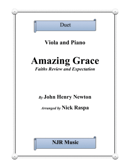 Free Sheet Music Amazing Grace Duet Viola And Piano Full Set