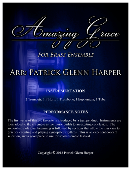 Amazing Grace For Brass Ensemble Sheet Music