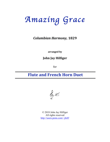 Free Sheet Music Amazing Grace For Flute And French Horn