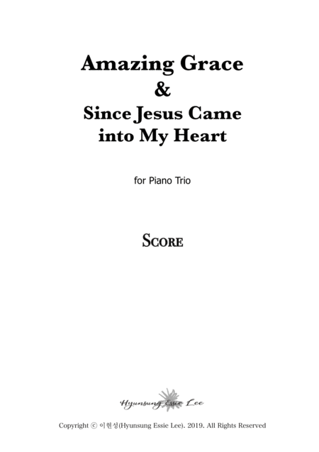 Amazing Grace For Piano Trio Violin Cello Pno Sheet Music