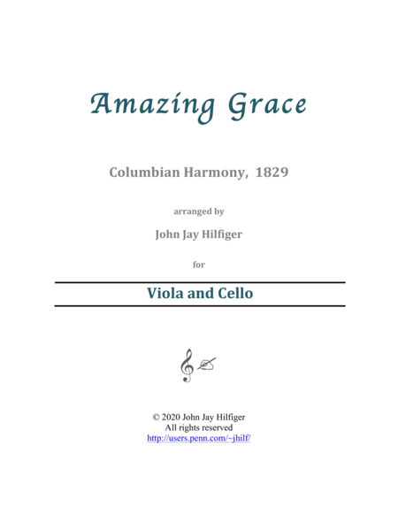 Free Sheet Music Amazing Grace For Viola And Cello