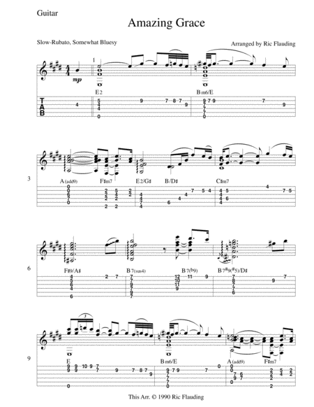 Free Sheet Music Amazing Grace Guitar