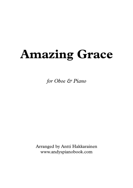 Free Sheet Music Amazing Grace Oboe Piano