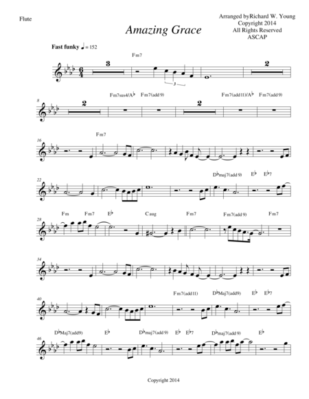 Amazing Grace Smooth Jazz Flute Sheet Music