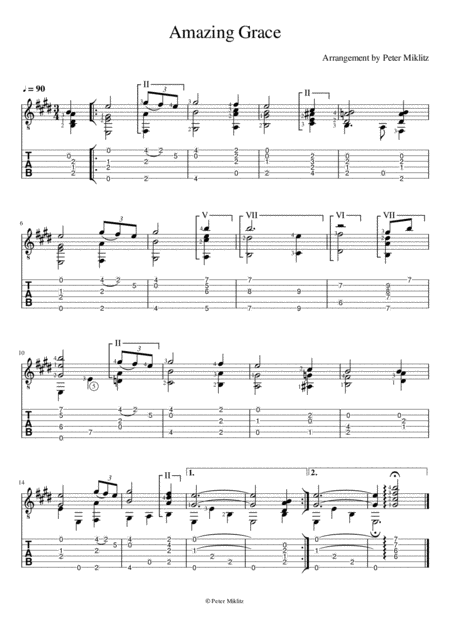 Free Sheet Music Amazing Grace Standard Notation And Tab