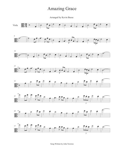 Amazing Grace Viola Sheet Music