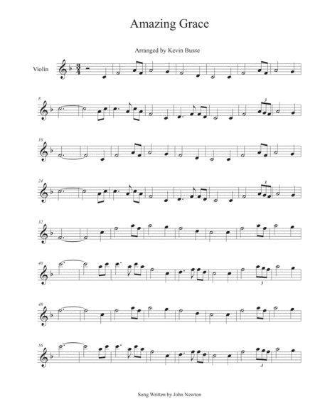 Amazing Grace Violin Sheet Music