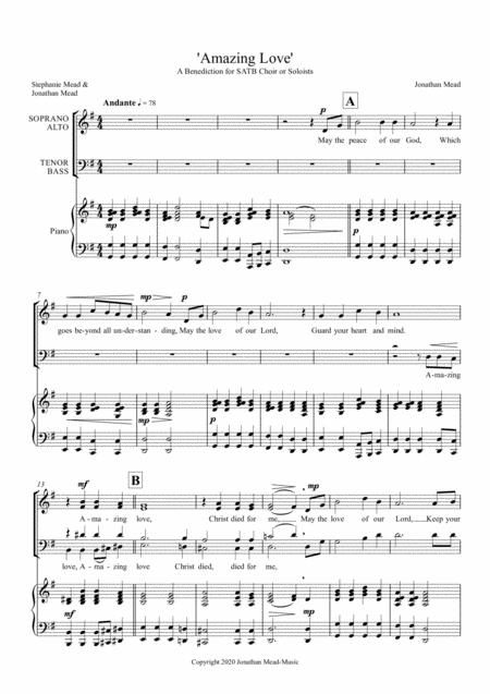 Free Sheet Music Amazing Love A Benediction For Satb Choir Or Soloists And Piano