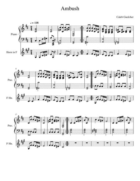 Free Sheet Music Ambush With Piano Accompaniment