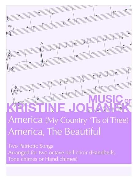 Free Sheet Music America America The Beautiful 2 Octave Handbells Tone Chimes Or Hand Chimes
