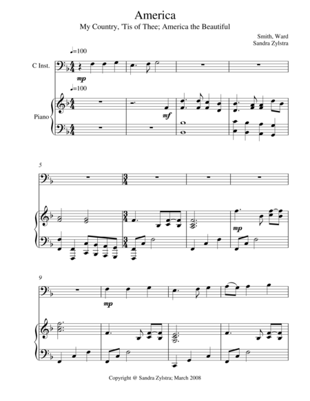 America Bass C Instrument Solo Sheet Music